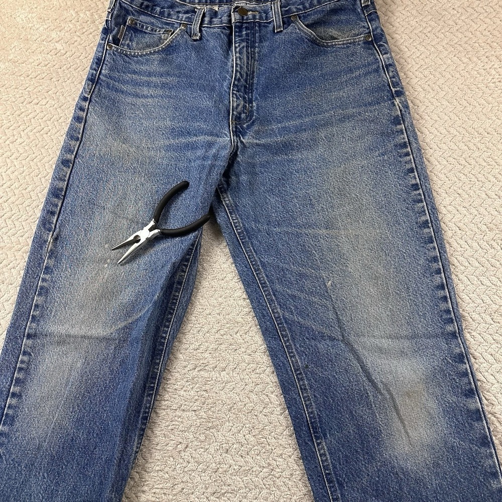 VTG Carhartt Jeans Mens 36x34 Made in USA Jeans Pants Workwear (34x33 Actual) - Picture 9 of 15